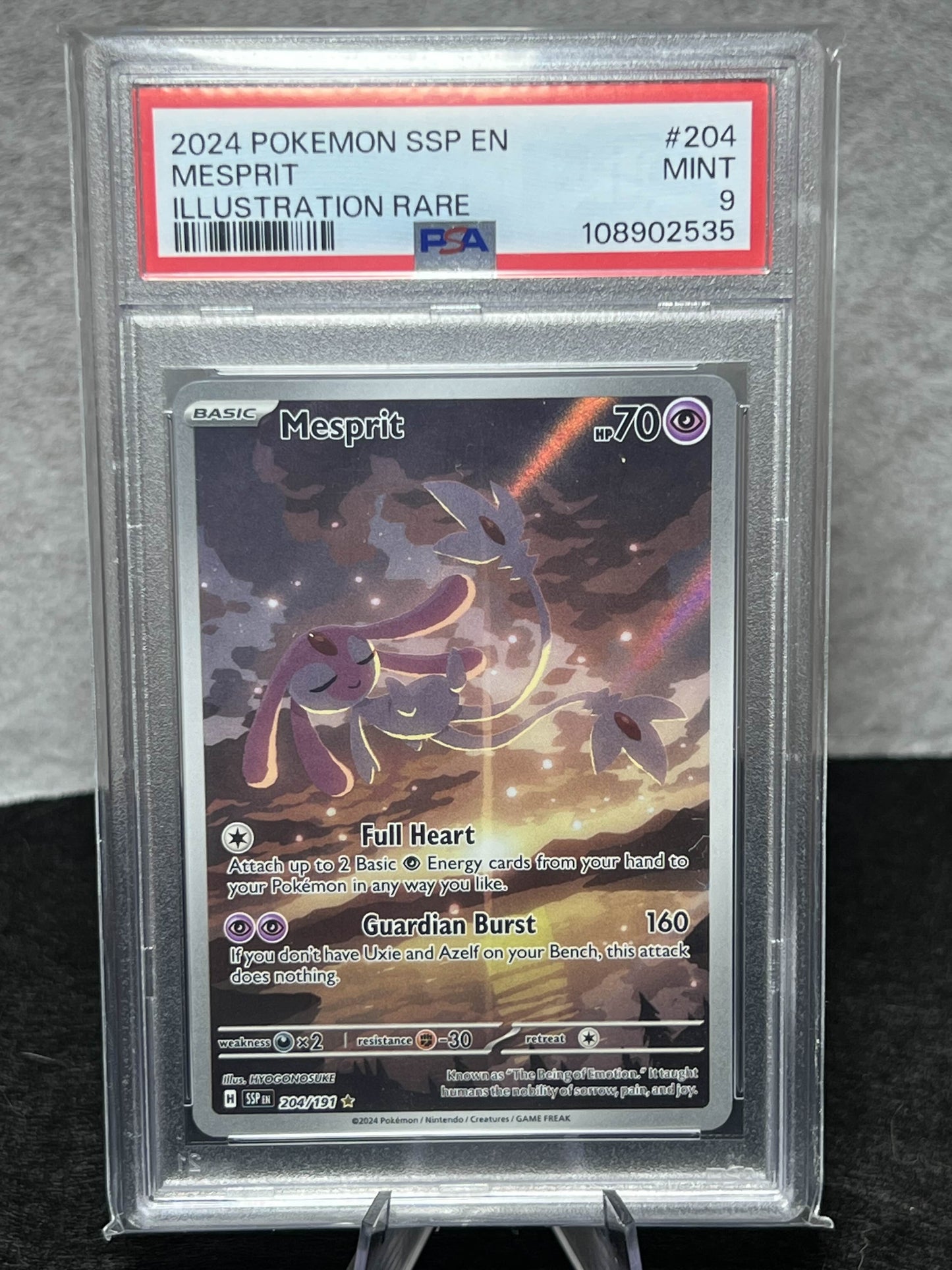 PSA 9 Mesprit - 204/191 - SV08: Surging Sparks (SSP)