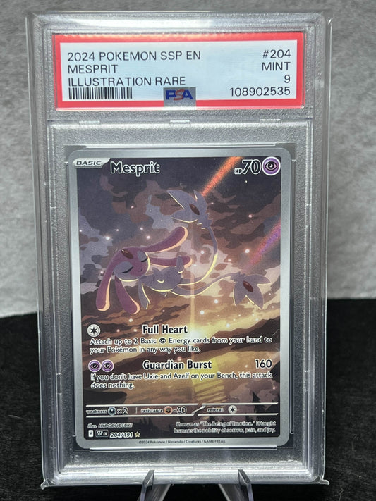 PSA 9 Mesprit - 204/191 - SV08: Surging Sparks (SSP)