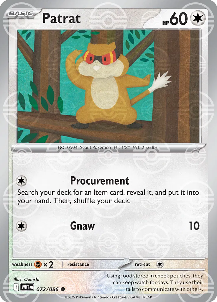Patrat (Poke Ball Pattern) - SV: White Flare (WHT)